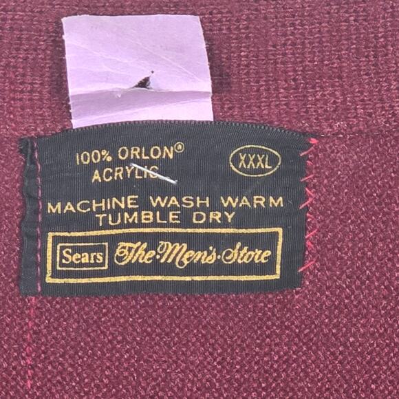 Sears Vintage Men's Burgandy Cardigan. Size XXXL. - Picture 4 of 7